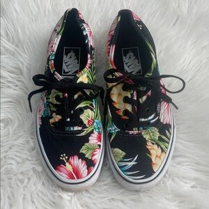 Vans Black Floral Canvas Shoes